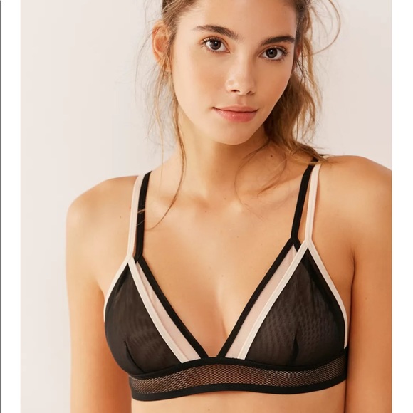 Urban Outfitters Other - Urban Outfitters Black and Blush Layered Sheer Bralette NWT